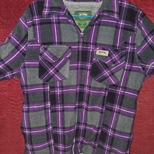 Stillwater Supply Plaid Purple and Gray Women's Jacket